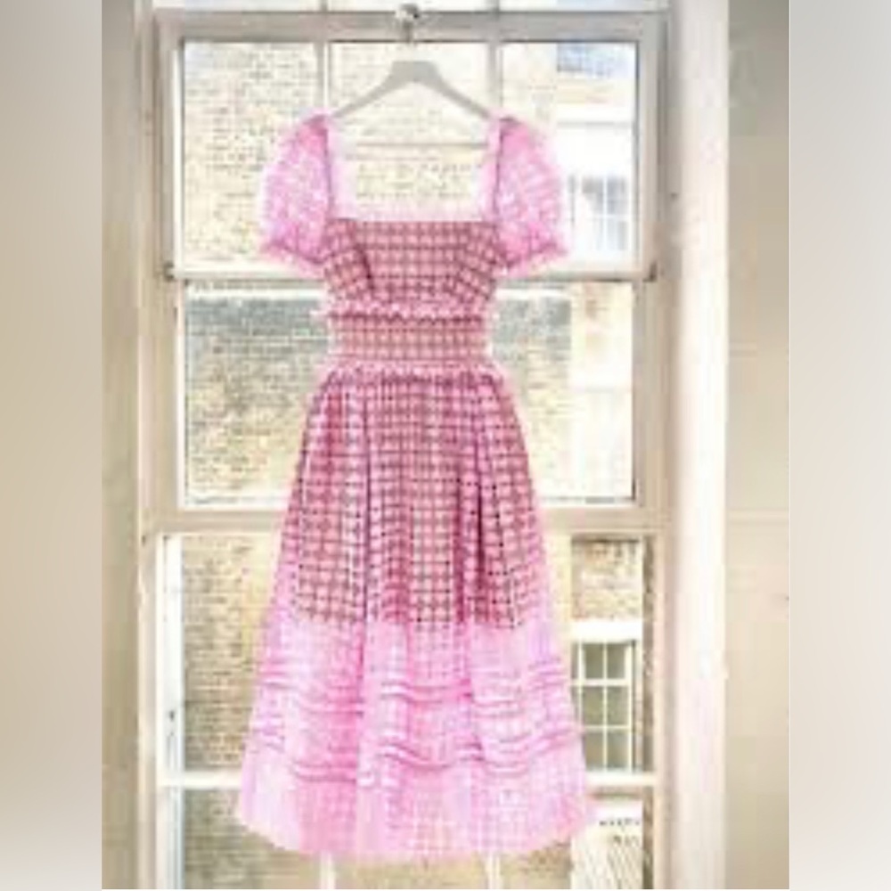 Self portrait Heart lace midi dress
